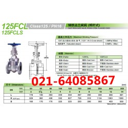 KITZ北泽闸阀_125FCL铸铁法兰闸阀_125FCL