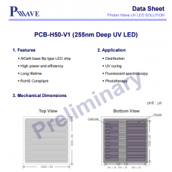 PW255nmPCB-H50-V1深紫外UVC芯片80mW