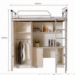 加厚学校宿舍床 双层结构占地空间少 上床下桌设计更实用
